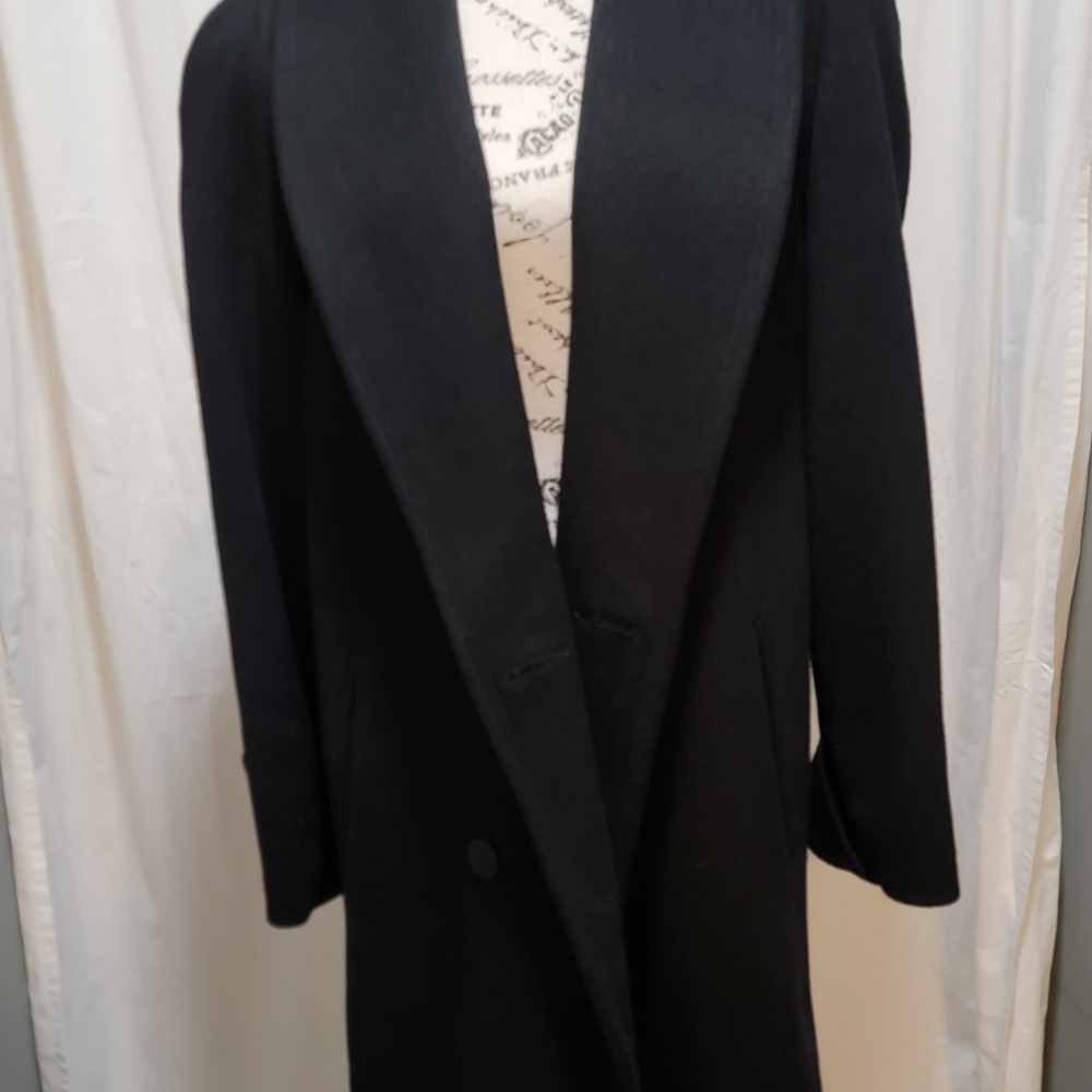 Vintage Alona Wool Blend Pea Coat With Vintage Print Lining Made In USA